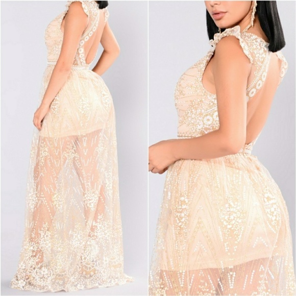 Dress Gown Maxi Mini GLAMOUR GIRL STARBURST GOWN - Picture 2 of 3